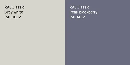 RAL 9002  Grey white vs RAL 4012  Pearl blackberry