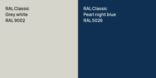 RAL 9002  Grey white vs RAL 5026  Pearl night blue