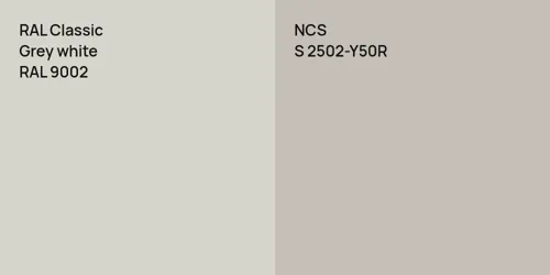 RAL 9002  Grey white vs S 2502-Y50R 