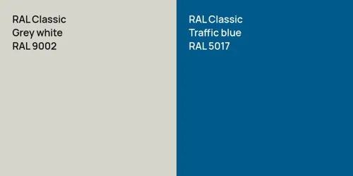 RAL 9002  Grey white vs RAL 5017  Traffic blue