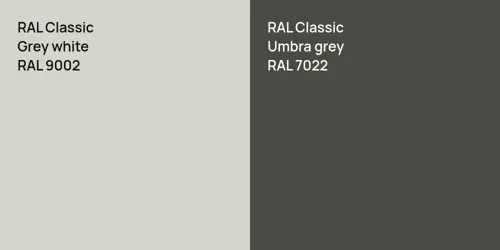 RAL 9002  Grey white vs RAL 7022  Umbra grey