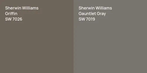 SW 7026 Griffin vs SW 7019 Gauntlet Gray