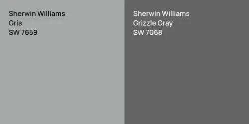 SW 7659 Gris vs SW 7068 Grizzle Gray