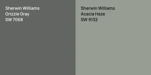 SW 7068 Grizzle Gray vs SW 9132 Acacia Haze