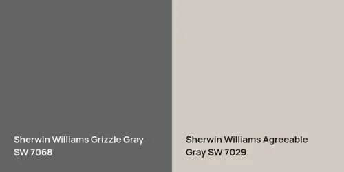 SW 7068 Grizzle Gray vs SW 7029 Agreeable Gray