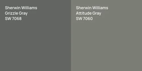 SW 7068 Grizzle Gray vs SW 7060 Attitude Gray