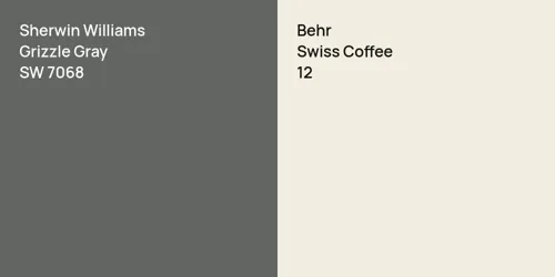 SW 7068 Grizzle Gray vs 12 Swiss Coffee