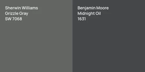 SW 7068 Grizzle Gray vs 1631 Midnight Oil