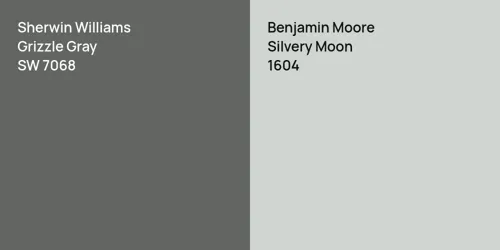 SW 7068 Grizzle Gray vs 1604 Silvery Moon