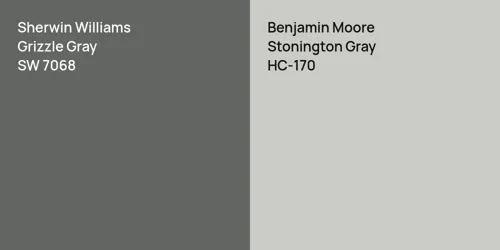 SW 7068 Grizzle Gray vs HC-170 Stonington Gray