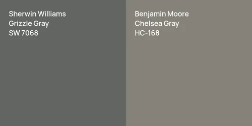 SW 7068 Grizzle Gray vs HC-168 Chelsea Gray