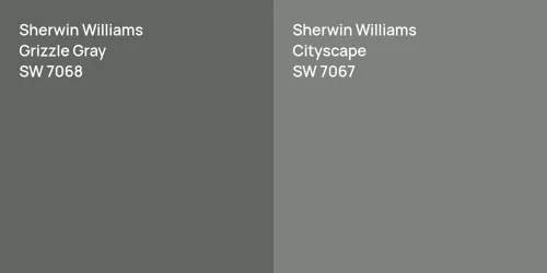 SW 7068 Grizzle Gray vs SW 7067 Cityscape