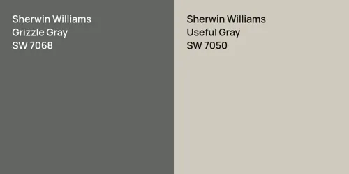 SW 7068 Grizzle Gray vs SW 7050 Useful Gray