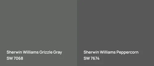 SW 7068 Grizzle Gray vs SW 7674 Peppercorn