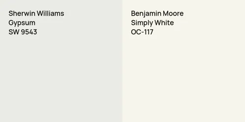 SW 9543 Gypsum vs OC-117 Simply White