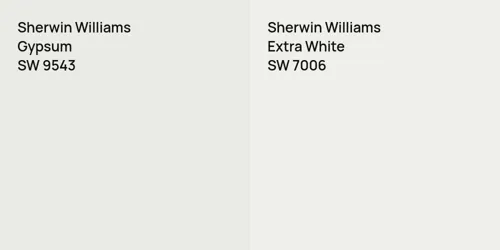 SW 9543 Gypsum vs SW 7006 Extra White