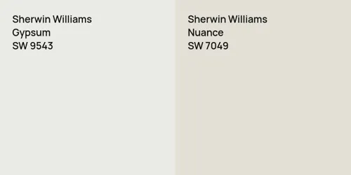 SW 9543 Gypsum vs SW 7049 Nuance