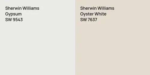 SW 9543 Gypsum vs SW 7637 Oyster White