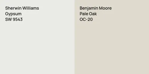 SW 9543 Gypsum vs OC-20 Pale Oak