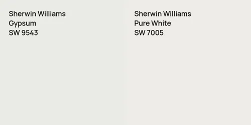 SW 9543 Gypsum vs SW 7005 Pure White