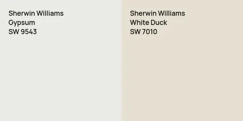 SW 9543 Gypsum vs SW 7010 White Duck