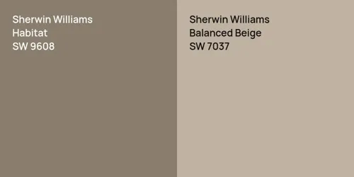 SW 9608 Habitat vs SW 7037 Balanced Beige