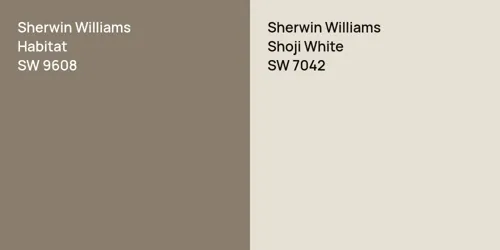 SW 9608 Habitat vs SW 7042 Shoji White