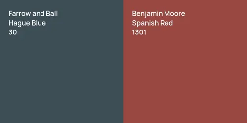 30 Hague Blue vs 1301 Spanish Red