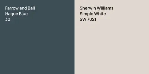 30 Hague Blue vs SW 7021 Simple White