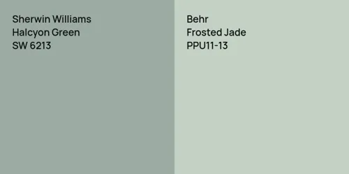 SW 6213 Halcyon Green vs PPU11-13 Frosted Jade