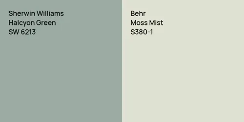 SW 6213 Halcyon Green vs S380-1 Moss Mist