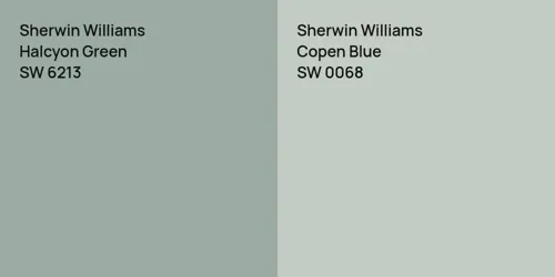 SW 6213 Halcyon Green vs SW 0068 Copen Blue