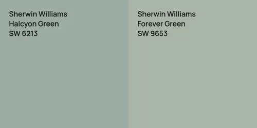 SW 6213 Halcyon Green vs SW 9653 Forever Green