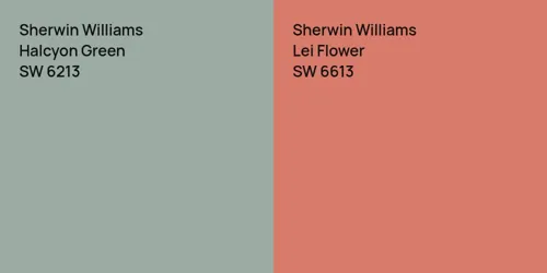 SW 6213 Halcyon Green vs SW 6613 Lei Flower