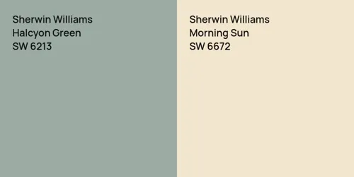 SW 6213 Halcyon Green vs SW 6672 Morning Sun