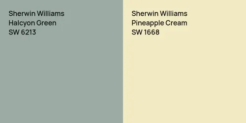 SW 6213 Halcyon Green vs SW 1668 Pineapple Cream