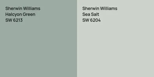 SW 6213 Halcyon Green vs SW 6204 Sea Salt