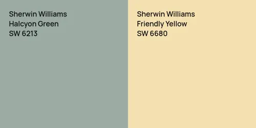 SW 6213 Halcyon Green vs SW 6680 Friendly Yellow