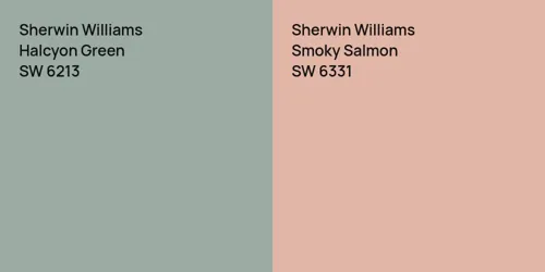 SW 6213 Halcyon Green vs SW 6331 Smoky Salmon