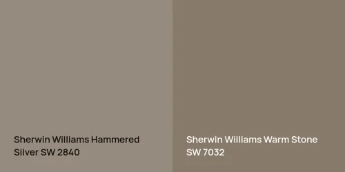 SW 2840 Hammered Silver vs SW 7032 Warm Stone