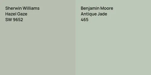 SW 9652 Hazel Gaze vs 465 Antique Jade