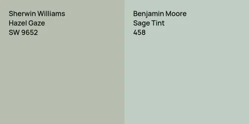 SW 9652 Hazel Gaze vs 458 Sage Tint