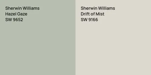 SW 9652 Hazel Gaze vs SW 9166 Drift of Mist