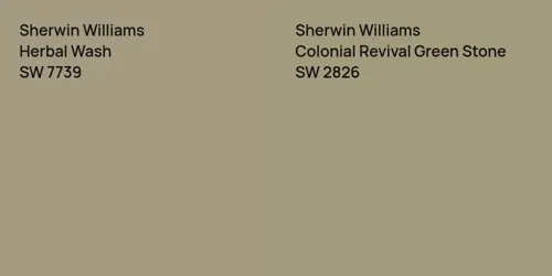 SW 7739 Herbal Wash vs SW 2826 Colonial Revival Green Stone