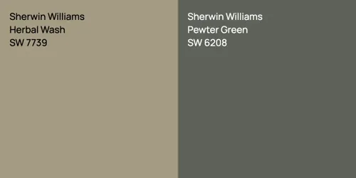 SW 7739 Herbal Wash vs SW 6208 Pewter Green