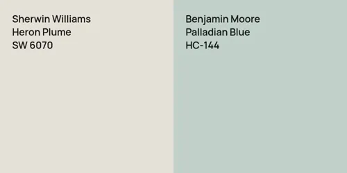 SW 6070 Heron Plume vs HC-144 Palladian Blue