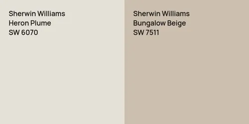 SW 6070 Heron Plume vs SW 7511 Bungalow Beige