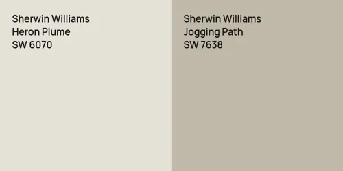 SW 6070 Heron Plume vs SW 7638 Jogging Path