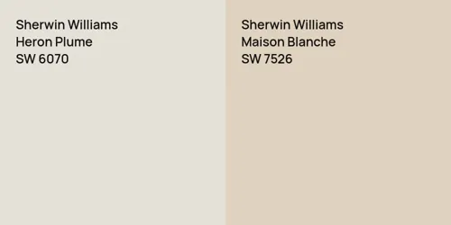 SW 6070 Heron Plume vs SW 7526 Maison Blanche