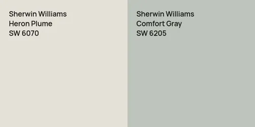 SW 6070 Heron Plume vs SW 6205 Comfort Gray